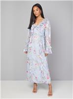 WALLIS Floral Ruffle Belted Midaxi Dress 22