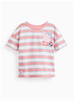 Pink Stripe Peppa Pig Football Print T-Shirt 1-2 years