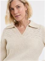 JD WILLIAMS Pointelle Henley Knit Jumper 16-18