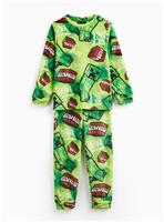 Green Minecraft Print Slinky Pyjamas 6-7 years