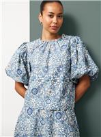 Tu x Morris & Co. Blue Pink & Rose Print Woven Co-ord Top 20