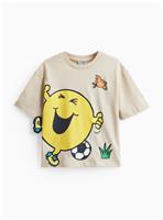 Mr Men and Little Miss Mr Happy Football Print Short Sleeve T-Shirt 2-3 years