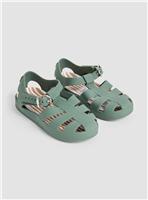 JOJO MAMAN B&Eacute;B&Eacute; Jelly Sandals Khaki Green 4 Infant