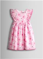 JOJO MAMAN B&Eacute;B&Eacute; Flower & Ladybird Puff Sleeve Seersucker Dress 3-4 Years