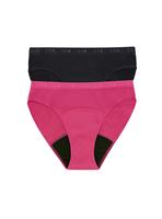 LOVE LUNA Girls 2 Pair Pack Period Bikini Brief Black & Boysenberry 12-13 years