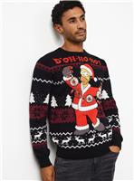 The Simpsons Black Christmas Jumper L