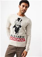 Stone All Is Fair In Monopoly Christmas Jumper M