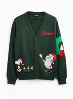 Christmas Green Peanuts Cardigan L
