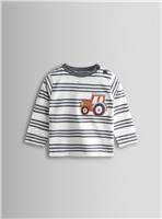 JOJO MAMAN B&Eacute;B&Eacute; Tractor Pocket Applique T Shirt 3-4 Years