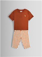 JOJO MAMAN B&Eacute;B&Eacute; 2 Piece Giraffe T Shirt & Stripe Joggers Set 6-12 months