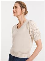 JD WILLIAMS Pointelle Short Sleeve Jumper 16-18