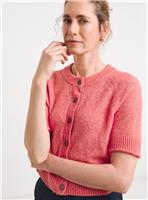 JD WILLIAMS Sheer Short Sleeve Cardigan Pink 28-30