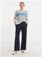 JD WILLIAMS Slogan Stripe Knitted Sweatshirt 12-14