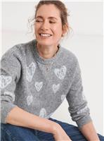 JD WILLIAMS Fluffy Heart Knitted Jumper 16-18