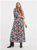 JD WILLIAMS Soft Touch Drop Waist 3/4 Sleeve Smock Dress 18