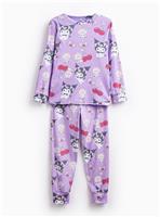 Purple Hello Kitty Kuromi Fleece Pyjama Set 7-8 years