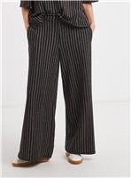 JD WILLIAMS Textured Jersey Stripe Wide Leg Trouser 12