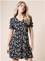 DOROTHY PERKINS Daisy V Neck Short Sleeve Mini Jersey Dress 8