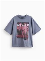 Blue K Pop City Life Character Print T-Shirt 6 years