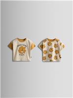 JOJO MAMAN B&Eacute;B&Eacute; 2 Pack Roarsome Lion Applique & Printed T-Shirts 4-5 Years