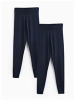 PETITE Navy Plain Leggings 2 Pack XL