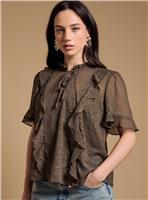 OASIS Tie Neck Frill Babydoll Blouse 18