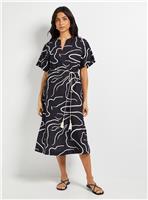 WALLIS Abstract Belted Midi Dress 20