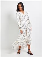 WALLIS Petite Spot Print Button Midi Shirt Dress 12