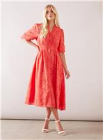 WALLIS Petite Floral Jacquard Button Midi Dress 10
