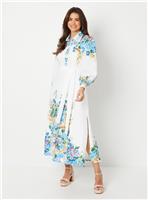WALLIS Floral Western Belted Midi Shirt Dress 18