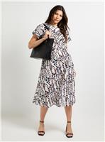 WALLIS Printed Knot Midi Dress Ivory 8