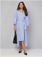 WALLIS Stripe Wrap Midi Dress 12