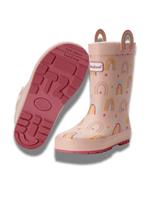 TOEZONE Etta Girls Rainbow Print Pink Waterproof Lined Wellies 10 Infant