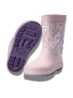 TOEZONE Star Girls Unicorn Print Pink Waterproof Lined Wellies 8 Infant