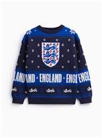 Navy England Football Christmas Jumper 3 years