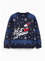 Christmas Navy & White Snoopy Sweater 3-4 years