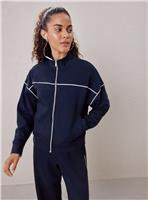 REAKTIV Black Piped Scuba Zip Through Jacket L