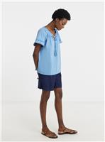 JD WILLIAMS Ladder Insert Tie Neck Angel Sleeve Top 20