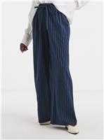 JD WILLIAMS Navy Stripe Linen Mix Trouser 24