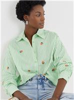 JD WILLIAMS Embroidered Stripe Shirt 32