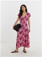 JD WILLIAMS Cap Sleeve Button Through Floral Tea Dress 28
