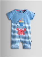 JOJO MAMAN B&Eacute;B&Eacute; Crab Applique Pocket Romper 6-12 months