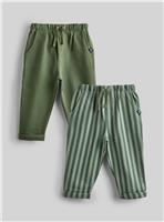 JOJO MAMAN B&Eacute;B&Eacute; 2 Pack Vertical Stripe & Plain Joggers 4-5 Years
