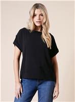 DOROTHY PERKINS Roll Sleeve Blouse Black 12