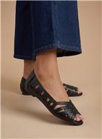 DOROTHY PERKINS Wide Fit Prim Peep Toe Ballet Flats Black 4