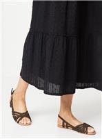DOROTHY PERKINS Fiona Faux Leather Lattice Peep Toe Slingback Flat Sandals Brown 5