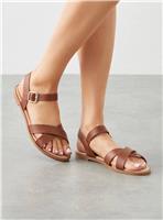 DOROTHY PERKINS Florence Cross Strap Flat Sandals Tan 4