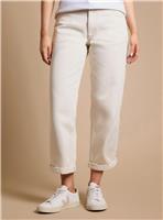 DOROTHY PERKINS Boyfriend Ankle Grazer Fold Up Jeans Ecru 8