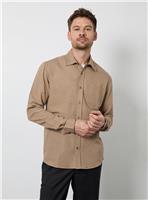 BURTON Taupe Long Sleeve Linen Shirt L