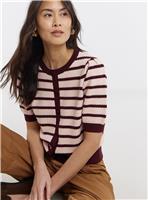 JD WILLIAMS Textured Stripe Short Sleeve Cardigan 8-10
